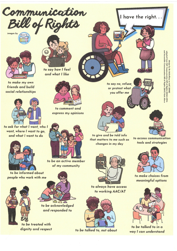 K. Ahern"s illustration of 2016 Communication Bill of Rights (ASHA)